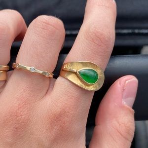 Heavy 14k jade ring
